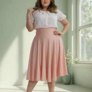 Saia Gode Plus Size Midi Soltinha Rodada